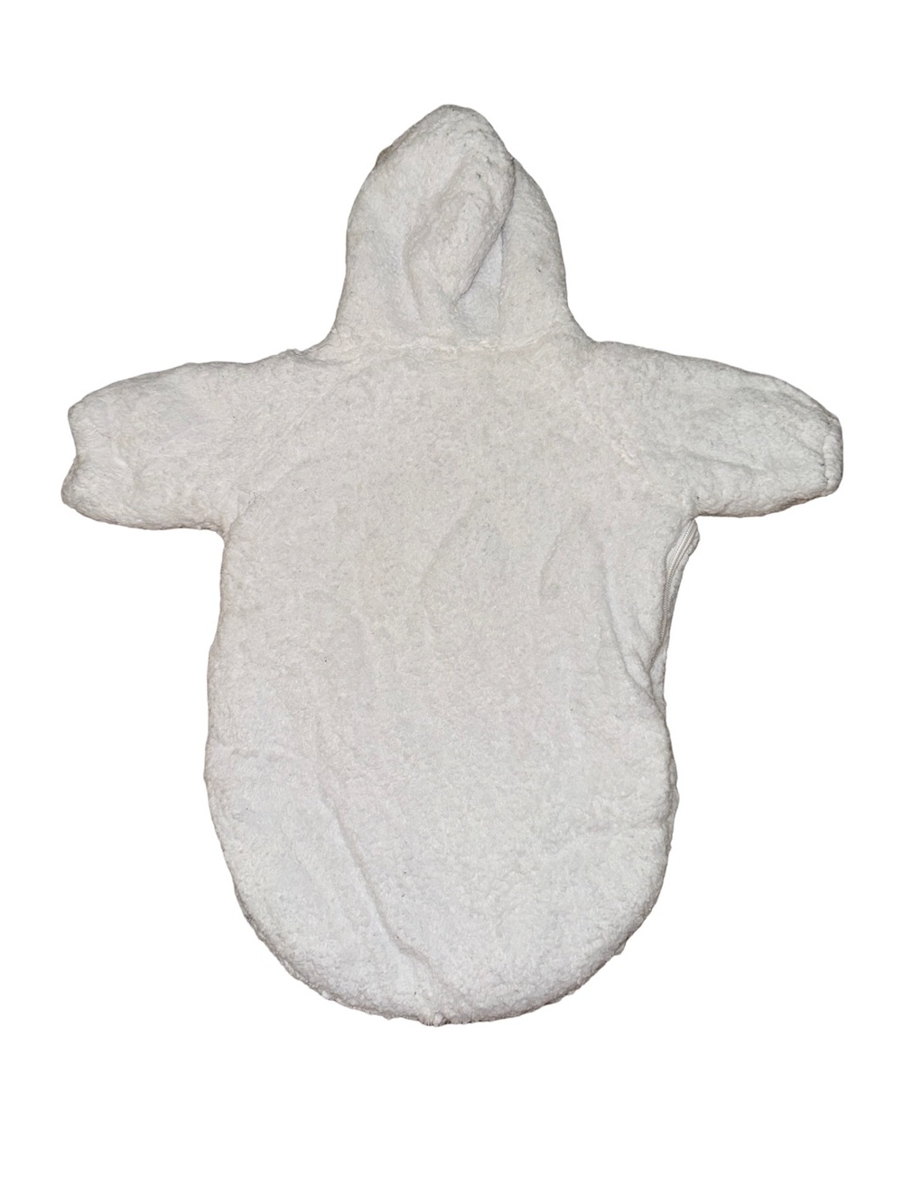 Spirit Halloween Baby Ghost Costume 0-6M Plush Hooded Bunting White - Picture 2 of 9